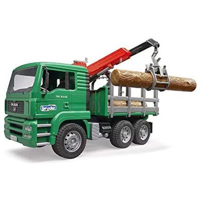 Bruder - Camion Lemne Man Tga Cu Macara De Incarcare Si 3 Busteni ARTBR02769