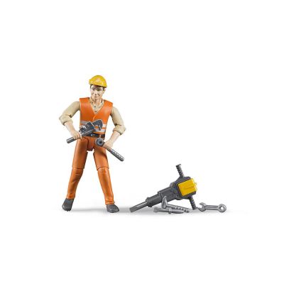 Bruder - Figurina Muncitor Constructii Cu Accesorii ARTBR60020