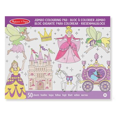 Caiet jumbo cu desene pentru colorat printese si zane melissa and doug - okemd4263