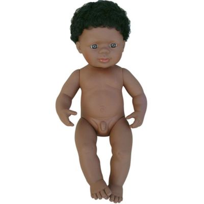 Papusa afroamerican baiat 38 cm - miniland - okeml31059