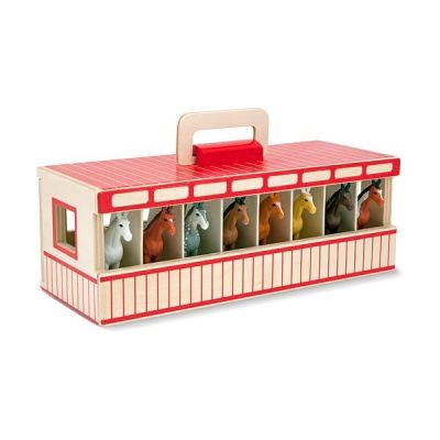 Grajd portabil cu 8 cai melissa and doug - okemd3744