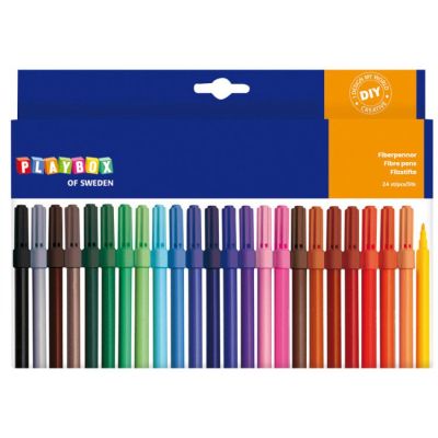 Set 24 carioci colorate cu varful subtire - okepb2470732