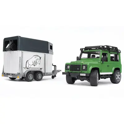 Bruder - Masina De Teren Land Rover Defender Cu Remorca Si Cal ARTBR02592