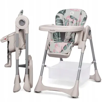 Lionelo - Scaun de masa Reglabil, 4 Pozitii pe inaltime, Spatar reglabil in 3 pozitii, Pliabil, Zanna, din Metal, Roz BYNLO-ZANNA_PINK_BUBBLEGUM