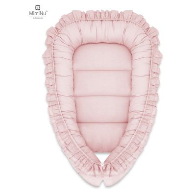 MimiNu - Cosulet bebelus pentru dormit, Baby Nest 75 x 75 cm, Cu Volanase, Colectia Royal, Powder Pink BYN5907501431041