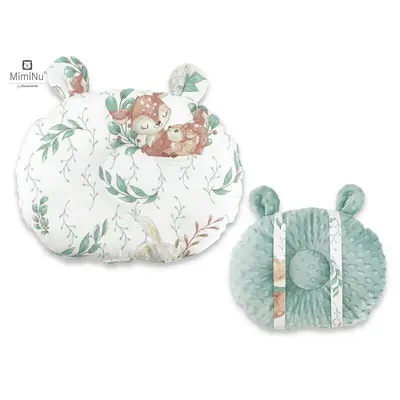 MimiNu - Perna bebelusi Ursulet, Multifunctionala, Minky Cold Mint/ Lulu Natural BYN6426972010283