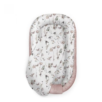 Suport De Dormit Babynest Premium Bumbac Si Catifea Nature Sepia Rose By Babysteps, 70x35 Cm Pjbc-7569