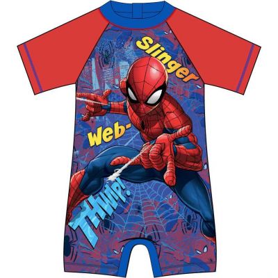 Costum de baie UV cu maneci scurte si fermoar Spiderman EPLUSM EPMSPS52441437 BBJEPMSPS52441437_Albastru_86/92