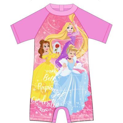 Costum de baie UV cu maneci scurte si fermoar Disney Princess EPLUSM EPMDISP5244A531 BBJEPMDISP5244A531_Roz_86/92