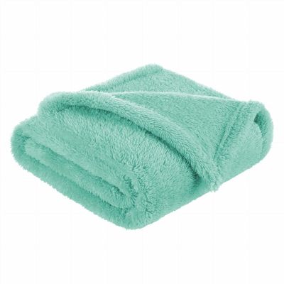 Bocioland - Paturica pufoasa pentru copii, Din fleece, 80 x 100 cm, Mint BYNBOC0109