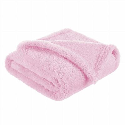Bocioland - Paturica pufoasa pentru copii, Din fleece, 80 x 100 cm, Pink BYNBOC0108