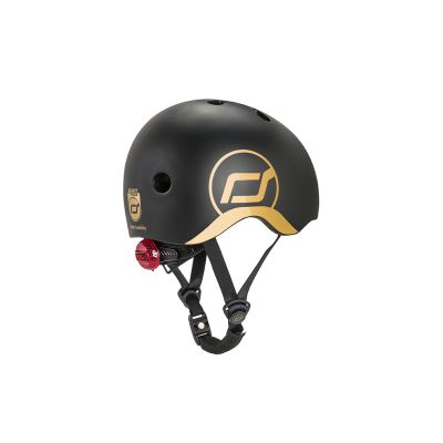 Casca De Protectie Pentru Copii, Sistem De Reglare Magnetic Cu Led, Xxs-s, 45-51 Cm, 1 An+, Black Gold, Scoot  Ride Pjb96430