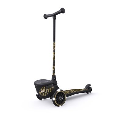 Trotineta Copii Pliabila Cu Roti Luminoase, Suport Jucarie, Highwaykick 2 Black Gold Limited, 2 Ani +, Pana La 50 Kg, Scoot  Ride Pjb96529