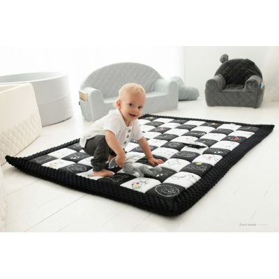Covor De Joaca Termoizolant Pentru Bebe, Activitati Senzorial ,   Contrast 120x140cm Pjbc598