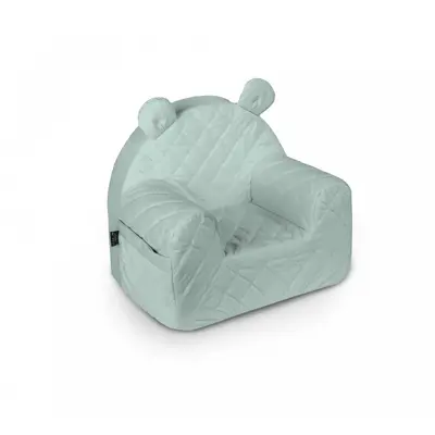 Fotoliu Pentru Copii Cu Spatar, Catifea Velvet Ursulet Teddy Mint Pjbc545