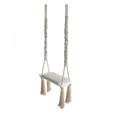 Leagan Din Lemn Si Spuma Pentru Copii Woodswing By Babysteps, Catifea Velvet Ecri Pjbc53113