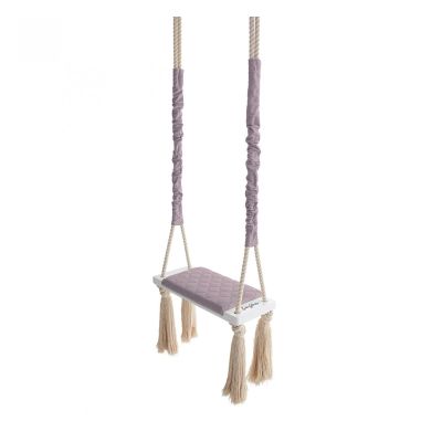 Leagan Din Lemn Si Spuma Pentru Copii Woodswing By Babysteps, Catifea Velvet Sepia Rose Pjbc577