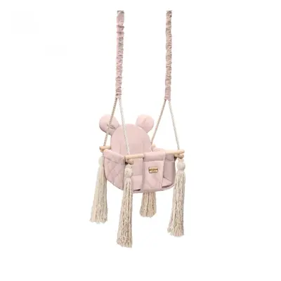 Leagan Pentru Copii Si Bebelusi, Catifea Velvet, Perna Detasabila Ursulet Teddy Sepia Rose Pjb2426