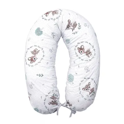 Perna Pentru Gravide Si Alaptare, Husa Detasabila Din Bumbac 100% Si Umplutura Antialergica Babysoft  , Caprioara Mica, Amy Pjb83166