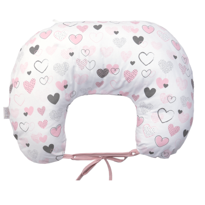 Perna Pentru Gravide Si Alaptare, Husa Detasabila Din Bumbac 100% Si Umplutura Antialergica Babysoft  , Inimioare, Amy Pjb83267