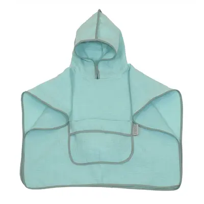 Prosop Din Bumbac Muselina Cu Gluga Si Buzunar Pentru Bebelusi Si Copii, Poncho, Mint, 60x65 Cm Pjb83889