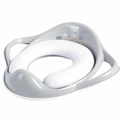 Reductor Toaleta Copii, Antiderapant, Colac Integrat Moale Si Manere, Zebra Gri, Maltex Baby Pjbc3874