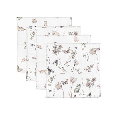 Set 4 Museline Din Bumbac Si Bambus, Scutec Multifunctional Dreamland  Nature, 30 X 30 Cm Pjbc644895