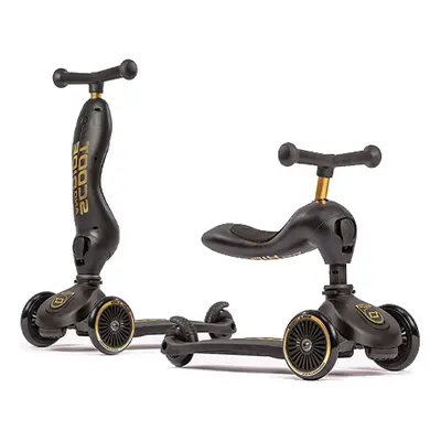 Trotineta Copii Cu Sezut, Suport Jucarie, Transformabila 2in1, Highwaykick 1 Lifestyle Black Gold Limited, 1-5 Ani, Pana La 50 Kg, Scoot  Ride Pjb96530