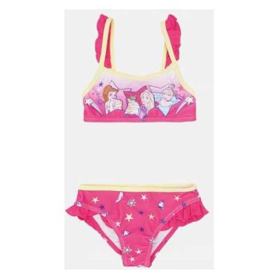 Costum baie fetite 2 piese Dinsey Princess SunCity ET1919 BBJET1919_Roz Inchis_4 ani (104 cm)