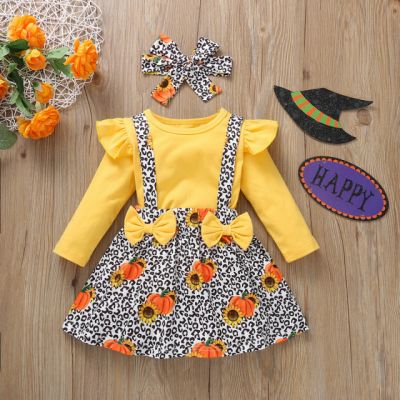 Sarafan cu bluzita pentru fetite - yellow pumpkins (marime disponibila: 6-9 luni (marimea 19 incaltaminte)) mdwl007-1-de2.6-9 luni (marimea 19 incaltaminte)