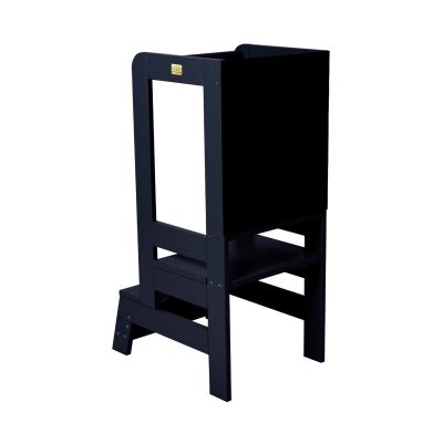 Inaltator Learning Tower Ajustabil Cu Tabla De Scris, Ajutor De Bucatarie Meowbaby  , Lemn Negru Pjbkh02011cie