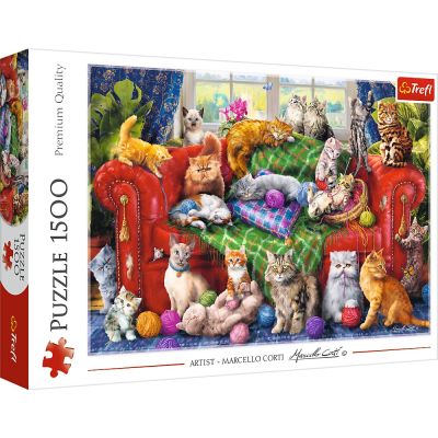 PUZZLE TREFL 1500 PISICUTELE PE CANAPEA VIV26198