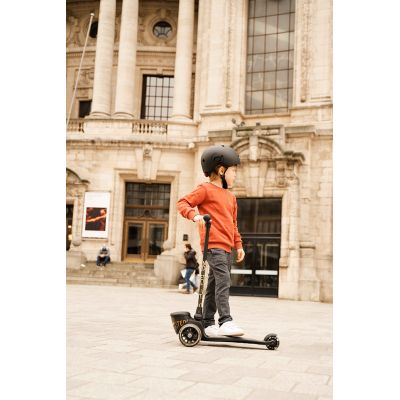 Pachet: Trotineta Copii Pliabila Cu Roti Luminoase, Suport Jucarie, Highwaykick 2 Black Gold Limited, 2 Ani +, Pana La 50 Kg, Scoot  Ride Si Casca S-m, 51-55 Cm, 3 Ani+ Pjb96529+96442