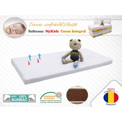 Saltea MyKids Fibra De Cocos Integral 120x60x6 Husa Bumbac Nematlasat 00008160