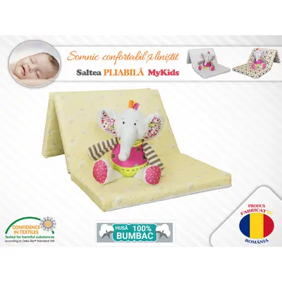 Saltea Pliabila Spuma Poliuretanica 120x60x5 cm - Galbena 00008302