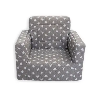 Fotoliu din burete pentru copii MyKids Stelute Gri 00080269
