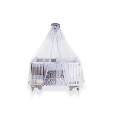 Lenjerie MyKids Dots Blue-Grey 11 Piese 120x60 cm 00071182