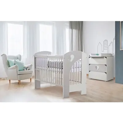 Mobilier Camera copii Si Bebelusi KLUPS NEL HEART Alb Gri 00080123