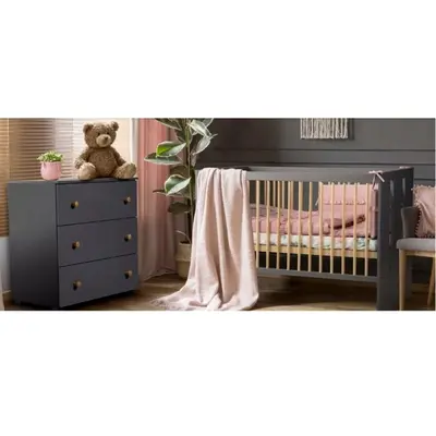 Mobilier camera copii si bebelusi KLUPS Pauline Graphite Natur 00080364