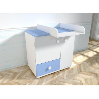 Comoda cu blat de infasat MyKids Lucky Alb-Albastru 0121PE 00081082