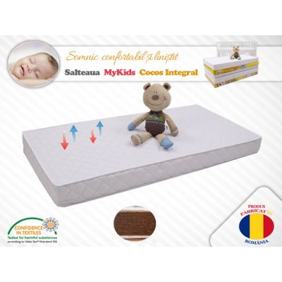 Saltea MyKids Fibra De Cocos Integral 140x70x12 Husa Microfibra Matlasata 00080628