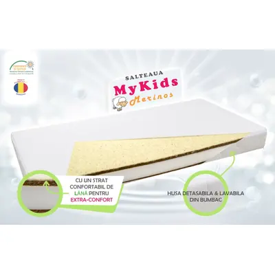 Saltea fibra cocos MyKids Merinos 120x60x08 (cm) 00081331