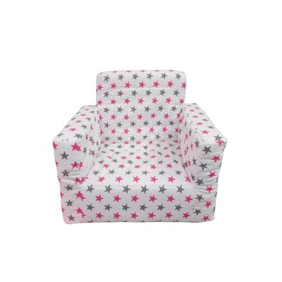 Fotoliu din burete pentru copii MyKids Stelute White Grey Pink 00081794