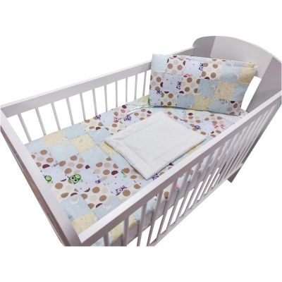 Lenjerie MyKids Mini Patratel Multicolor Buline Maro 4 Piese 120x60 00086113