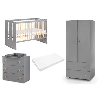 Mobilier camera copii si bebelusi KLUPS Pauline Graphite Natur 2 00081414