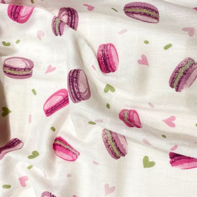 Scutec din muselina, macarons roz 80x80cm, Kreis Design KRS30010-03_macarons roz