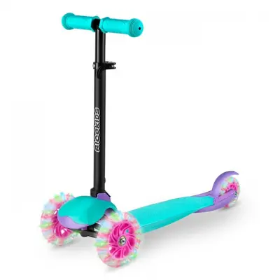 Trotineta cu roti cu led ricokids loco 765104 - turcoaz cu roz edeedi765104