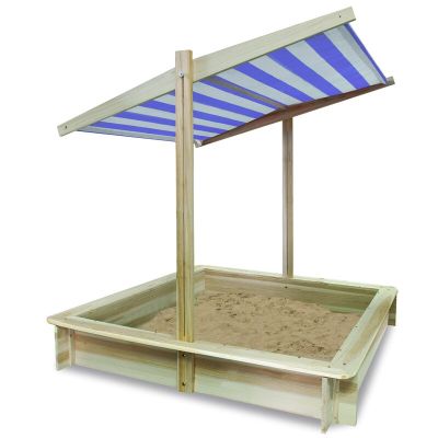 Lada de nisip cu acoperis, Free2Play, Cu coborare completa a acoperisului, 120 X 120 X 120 cm, Natural BYN323