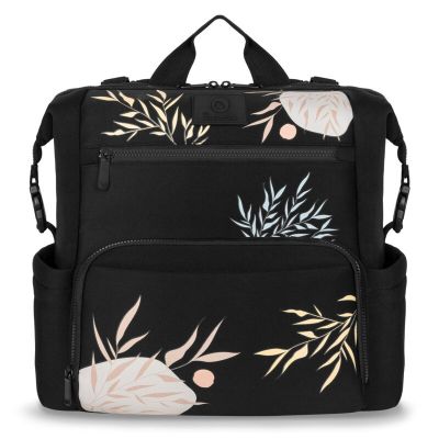 Lionelo - Rucsac pentru mamici, Cu 12 compartimente si salteluta de schimbat, Cu prindere universala de carucior, Impermeabila, 36 x 36 x 23 cm, Lovin Negru BYNLO-CUBE_LOVIN