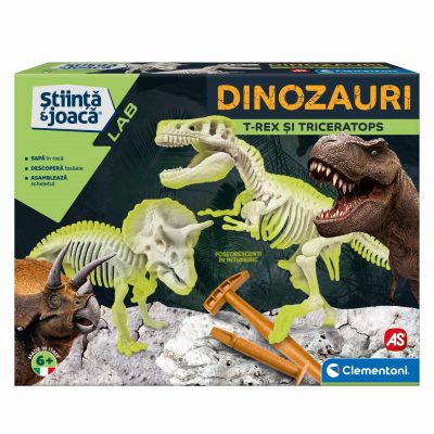 DESCOPERA DINOZAURUL T-REX & TRICERAPTOR FLUO STIINTA SI JOACA VIV1026-50749